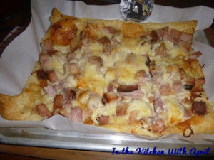 Ham and Cheddar Puff Pastry Pizza