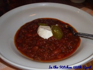 Chili with Jalapenos and Sour Cream