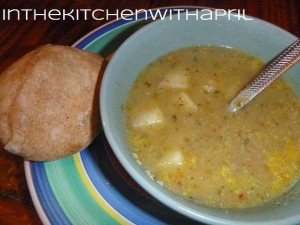 Spicy Split Pea Potato Soup