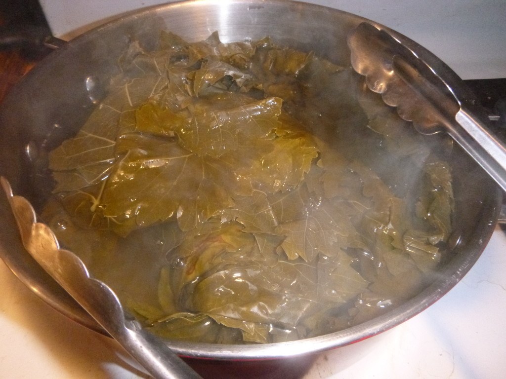 Boiling the Grape Leaves