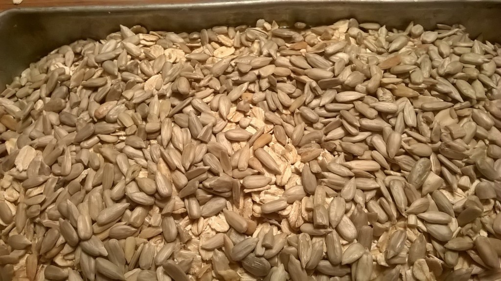 Oat and Sunflower Seed Yeast Loaf topped with Oats and Sunflower Seeds
