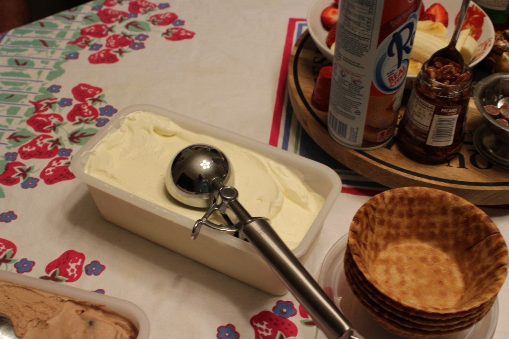 Vanilla Bean Ice Cream with all the fixings