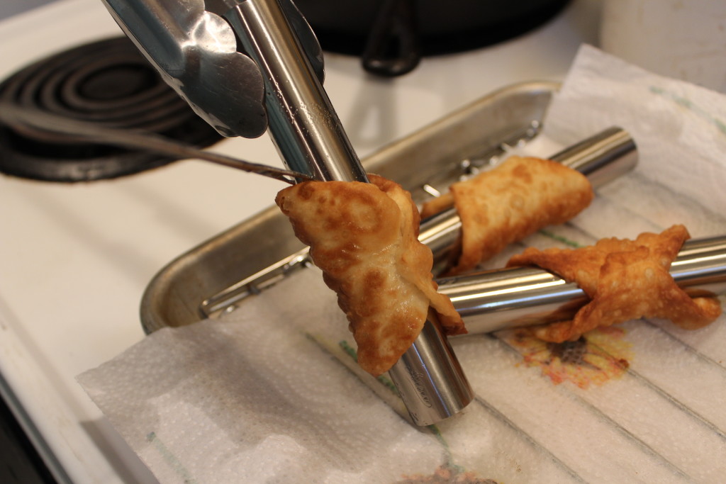 Maple Pecan Pie Cannoli Removing from Tube