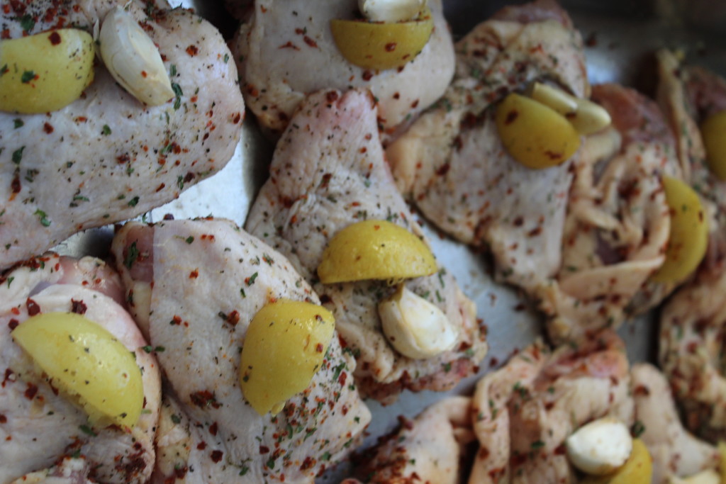 Oven Roasted Pickled Lemon Chicken Ready for the Oven