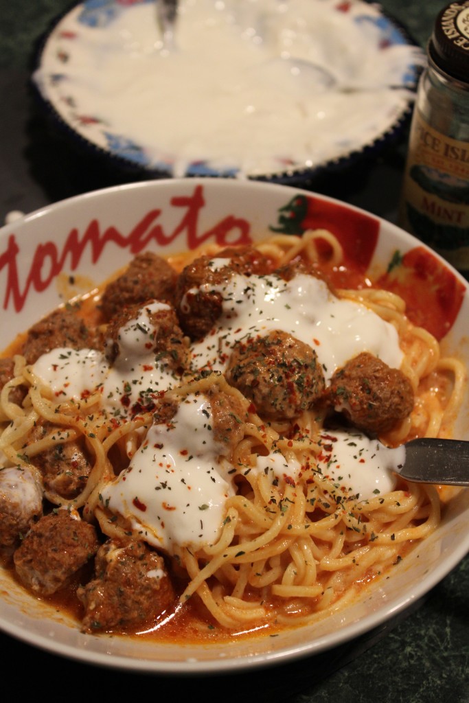 Manti Inspired Fresh Made Spaghetti and Meatballs