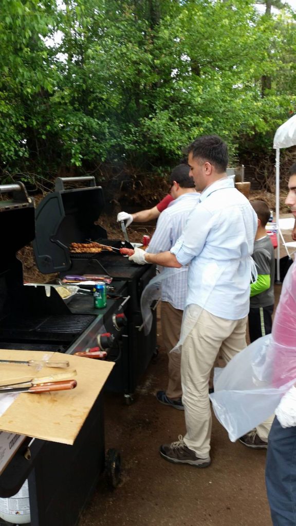 Preparing Adana Kebab for the grill.