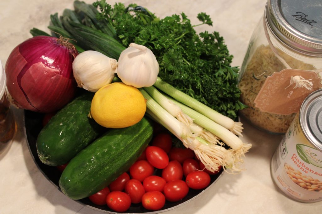 Chickpea Orzo Salad Ingredients