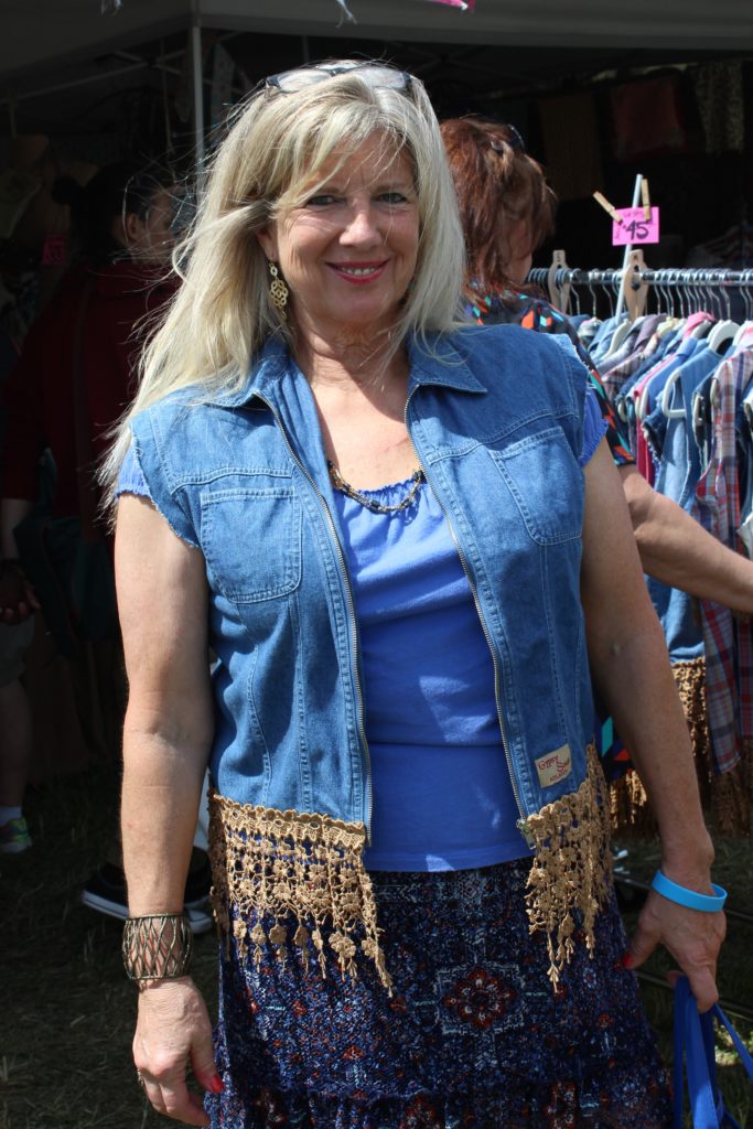 Country Living 2016 My beautiful cousin, Donna modeling a cute denim vest!