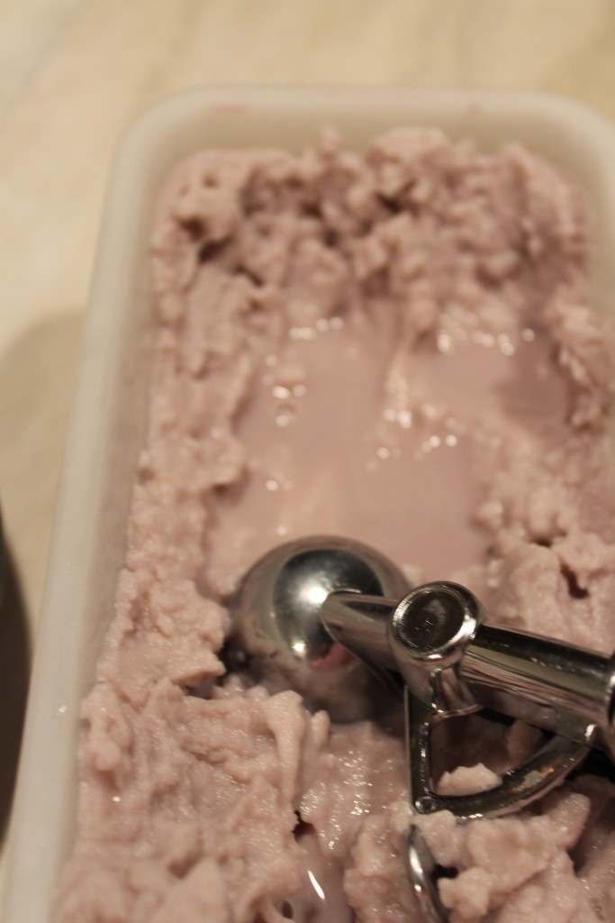 Easy Homemade Grape Ice Cream in Freezer Container