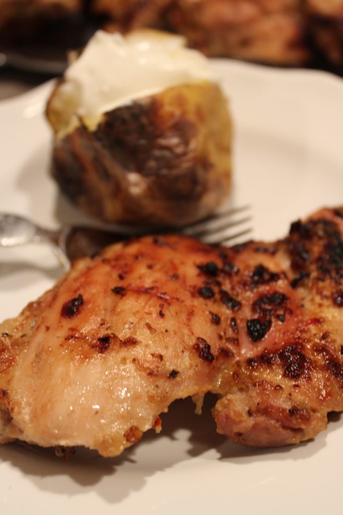 Zesty Lemon Garlic Grilled Chicken with Baked Potato