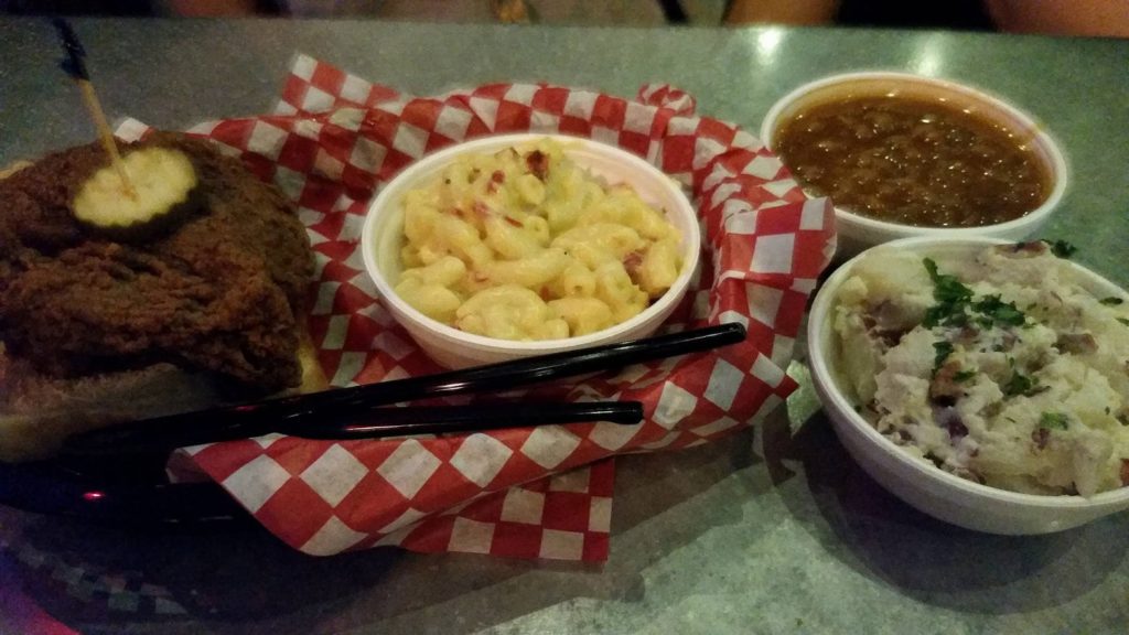 Hattie B's Two Piece Mild with Potato Salad, Pimento Mac-n-Cheese, Baked Beans