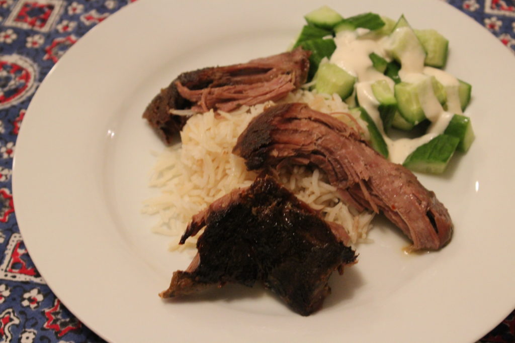 Crock Pot Leg of Lamb with Cucumber Salad