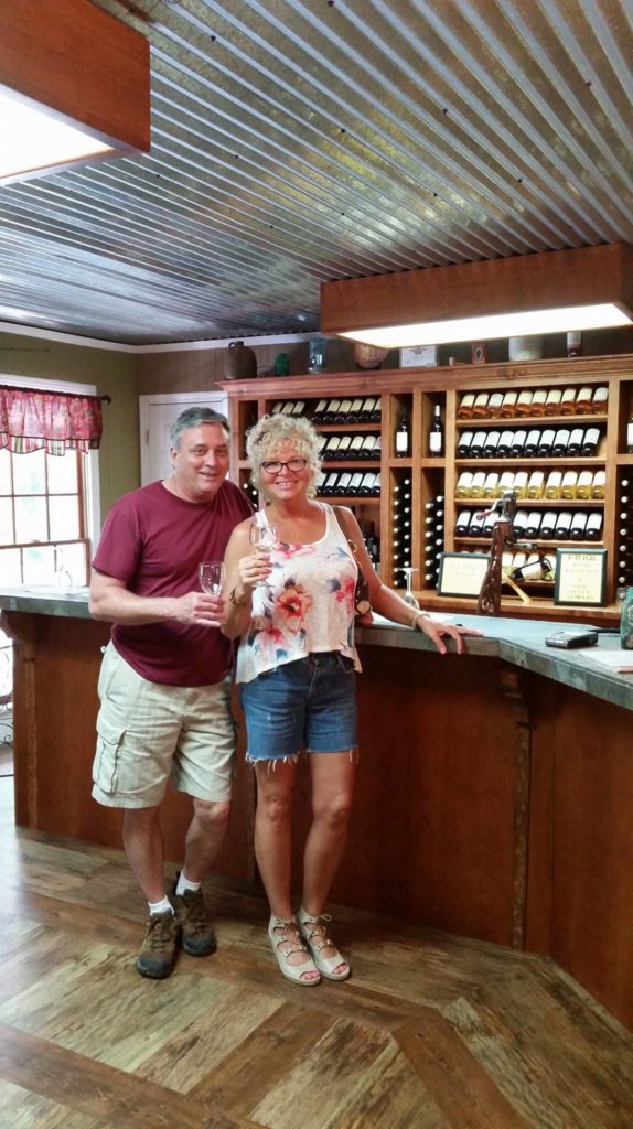 Sis Tasting Wine at High Country Cellars