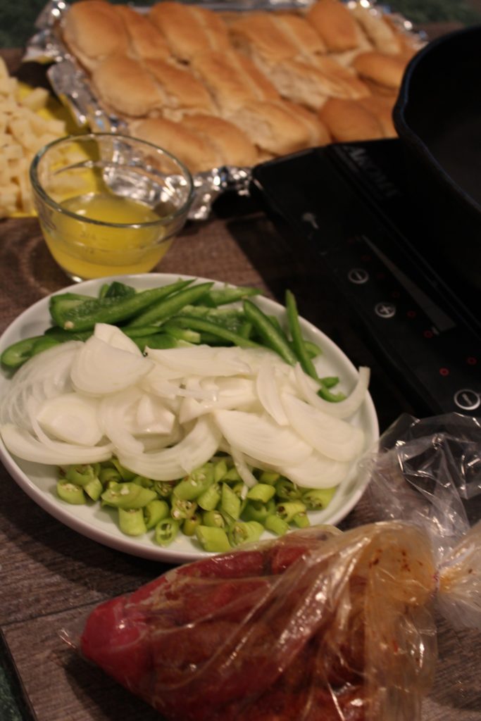 Fajita Sliders in the Making