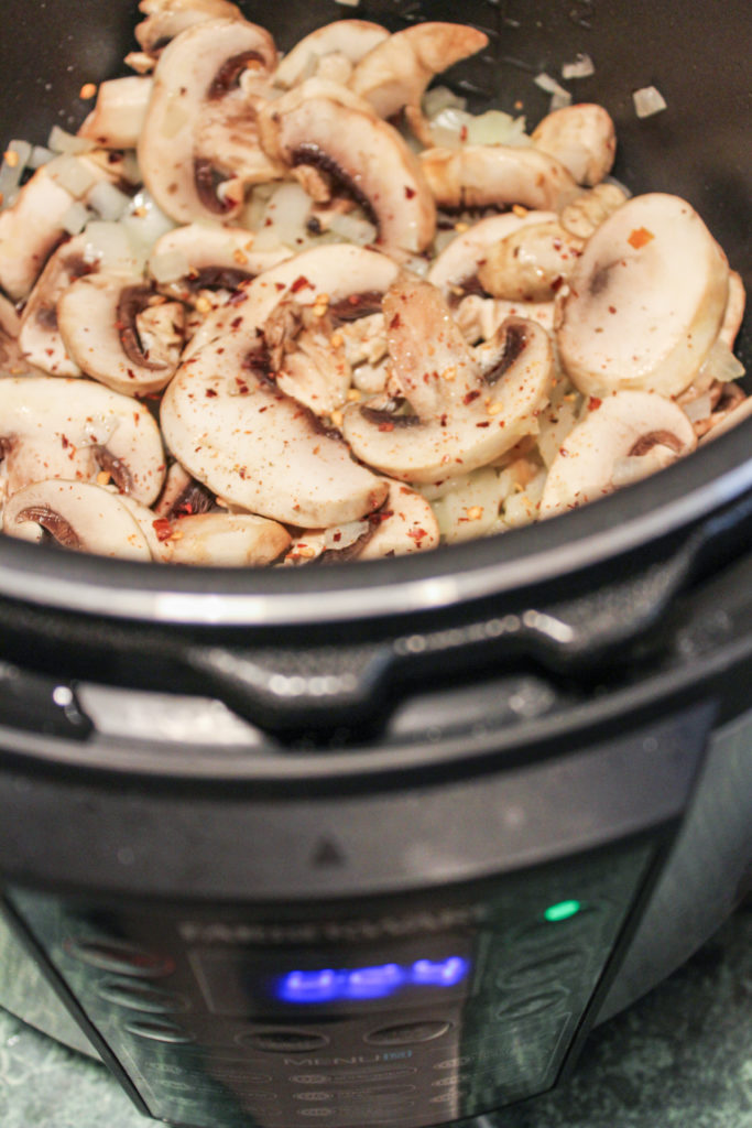 Mushrooms and Onions Sauteeing