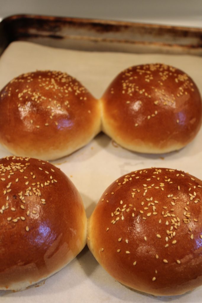 Best Ever Homemade Burger Buns fresh out of the oven