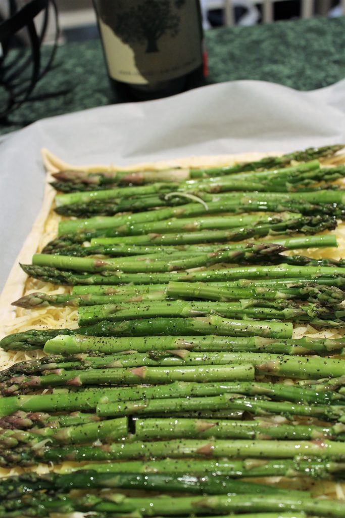 Gruyere Asparagus Tart Ready for Oven