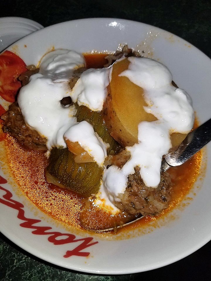 Plate of Electric Pressure Cooker Stuffed Zucchini