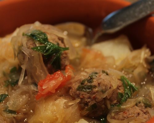 One Pot Meatball Sauerkraut Soup