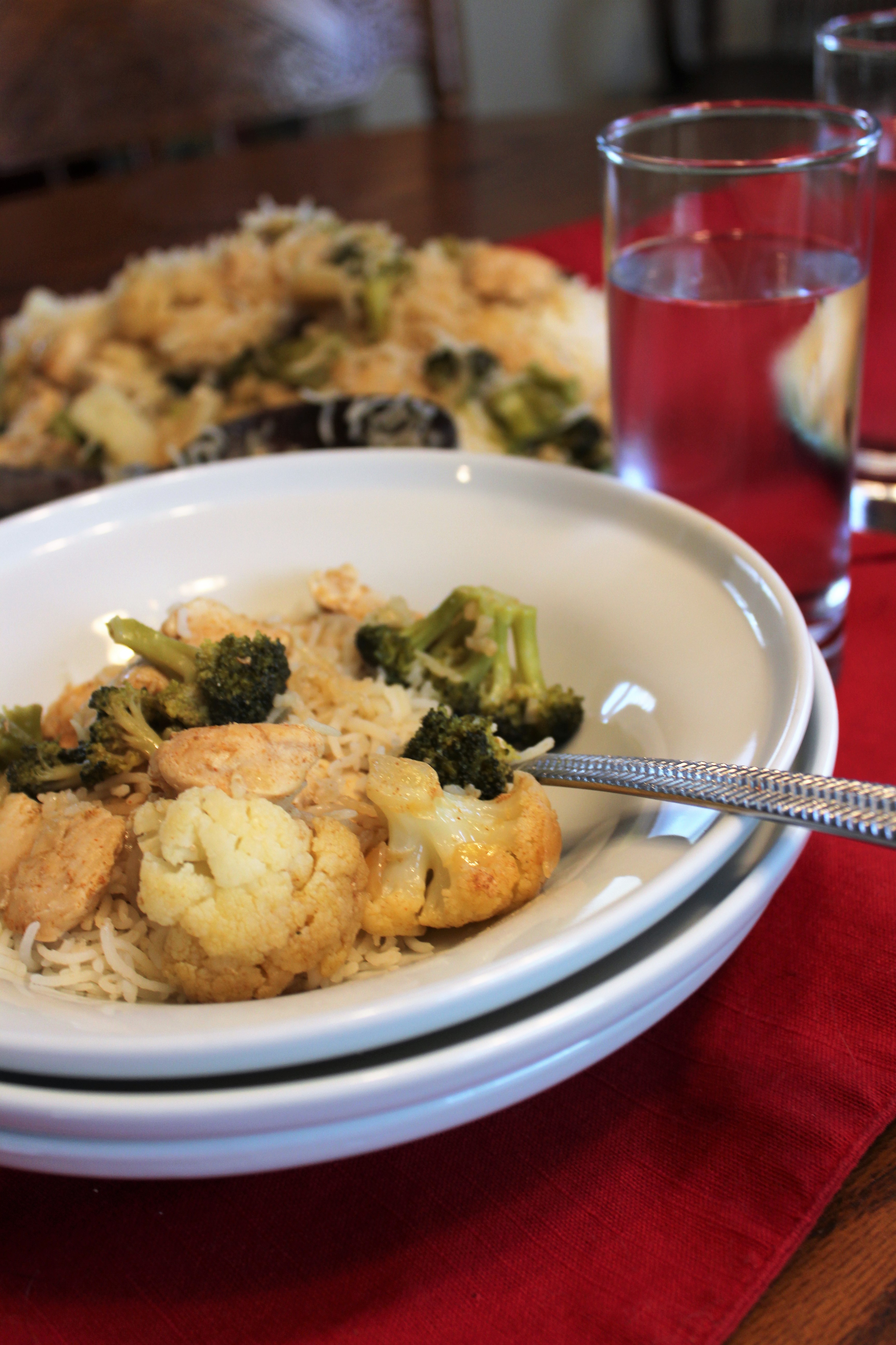 Chicken, Cauliflower, Broccoli Pilaf